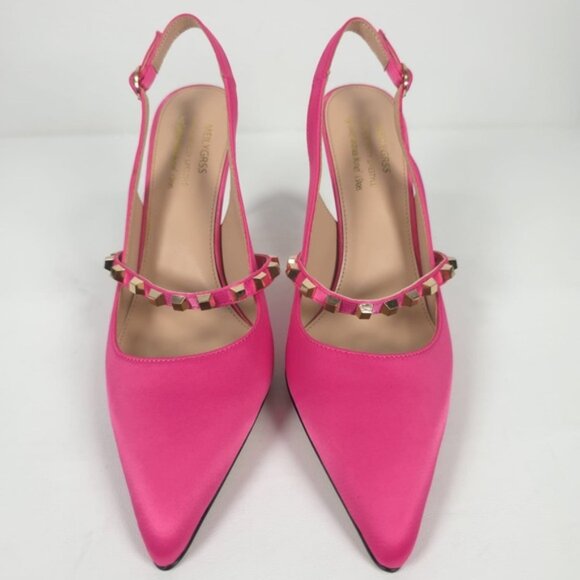 NWOB‎ MEILYGRSS High Quality HANDMADE Metallic Rivets Satin Heels Sandals 9.5 - Picture 12 of 16